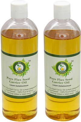 

R V Essential Pure Flax Seed Carrier Oil (100ml+100ml) Pack of Two- Linum Usitatissimum (100% Pure and Natural Cold Pressed)(200 ml)