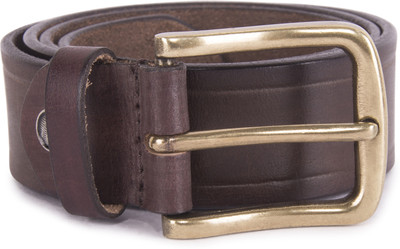 

PRINCE ENTERPRISES Men Party Brown Genuine Leather Belt, Dark brown