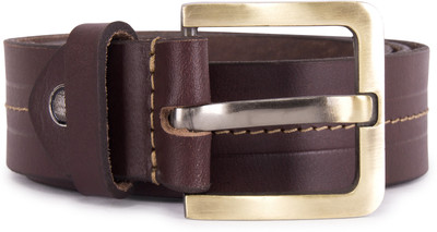

PRINCE ENTERPRISES Men Party Brown Genuine Leather Belt