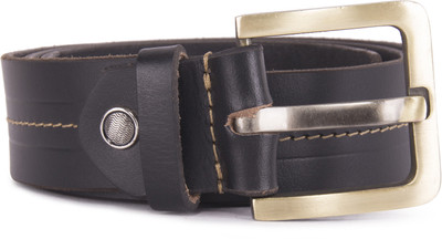 

PRINCE ENTERPRISES Men Black Genuine Leather Belt