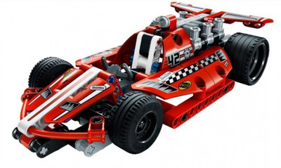 

Emob 158 PCS Dazzling Red Racing Car King Steerer Block Set with Pull Back Technic(Red)