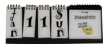 

GiftStation Mood Calendar Perpetual Table Calendar(Black, White, Yellow, Mood Calendar)