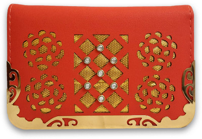 

Elleraz Party Orange, Gold Clutch, Gold;orange
