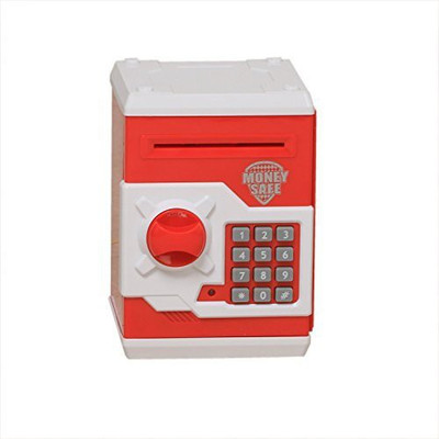

Skywalk Money Safe Password Piggy Mini ATM Coin Bank Electronic Machine Yellow White Coin Bank(Red, White)