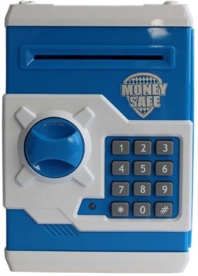 

Skywalk Money Safe Password Piggy Mini ATM Electronic Machine Blue White Coin Bank(Blue, White)