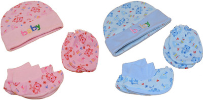 

Baby Bucket Premium Quality Light Weight Regular Fit Hosiery Material Stretchable Baby Caps,Mittens and Booties Set(Multicolor)