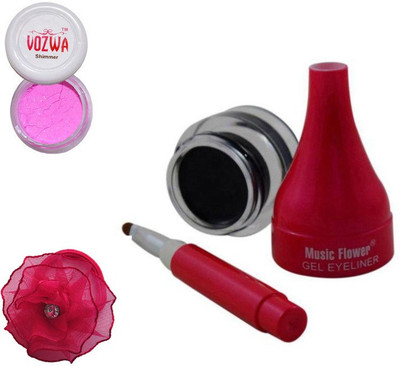 

Vozwa Pink Shimmer Powder, Music Flower Gel Eyeliner and band(Set of 3)