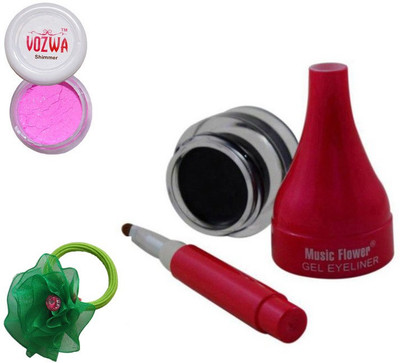 

Vozwa Pink Shimmer Powder, Music Flower Gel Eyeliner and band(Set of 3)