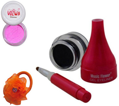 

Vozwa Pink Shimmer Powder, Music Flower Gel Eyeliner and band(Set of 3)