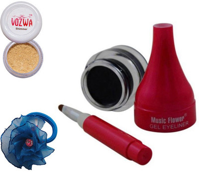

Vozwa Golden Shimmer Powder, Music Flower Gel Eyeliner and band(Set of 3)