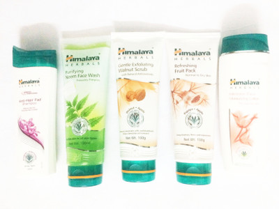 

Himalaya anti hair fall shampoo, neem face wash, scrub, fruit pack, face lotion(Set of)