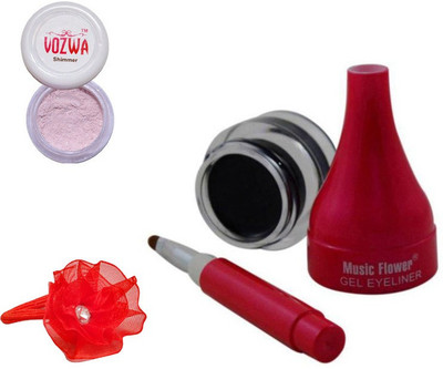 

Vozwa Light Copper Shimmer Powder, Music Flower Gel Eyeliner and band(Set of 3)