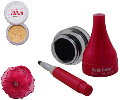 

Vozwa Golden Shimmer Powder, Music Flower Gel Eyeliner and band(Set of 3)