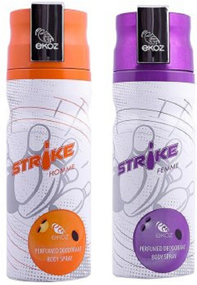 

Ekoz STRIKE - Homme Femme Body Spray - For Men & Women(200 ml, Pack of 2)