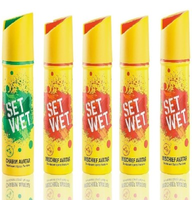 

Set Wet 1 Charm Avatar And 4 Mischief Avatar Set of 5 Deodorant Spray - For Men(150 ml, Pack of 5)