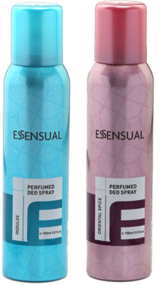

Modicare Essesual Indulge and Oriental Spice Perfume Body Spray - For Men & Women(300 ml, Pack of 2)