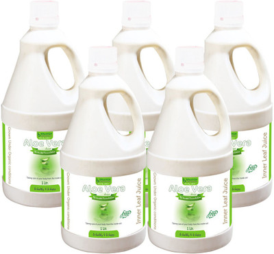 Bhumija Lifesciences Aloevera Fiber Rich Juice (Sugar Free) Energy Drink(5x1 L, Unflavoured Flavored)