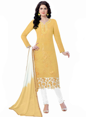 Blissta Cotton Blend Embroidered Salwar Suit Material(Unstitched)