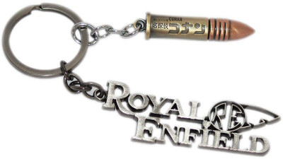 

Aura Royal Enfield Logo With Bullet Metal Key Chain
