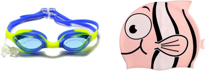 

Sports 101 Aqua World14 Kids Googles and Cap Junior Swimming Kit