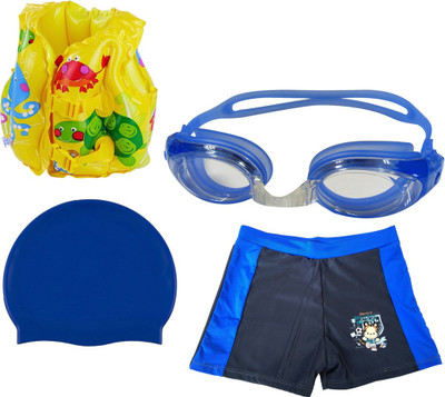 

Golddust Goggles, Cap, Shorts with Swim life jacket for 3-6 Year Child Swimming Kit