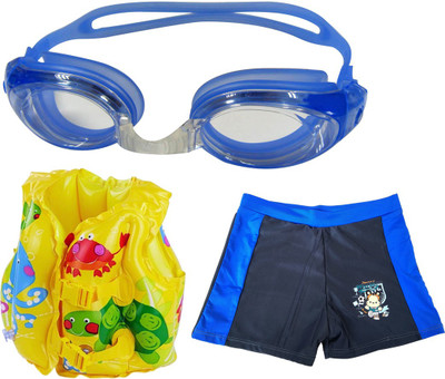 

Golddust Goggles, Swim Shorts with Swim life jacket for 3-6 Year Child Swimming Kit