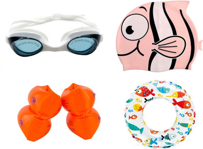 

Sports 101 Aqua Splash1 Kids Googles, Cap, Arm Bands and Pool Tube(24inch) Junior Swimming Kit