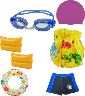 

Golddust Goggles, Cap, ArmBand, Swim Ring, Shorts with Swim life jacket for 3-6 Year Child Swimming Kit