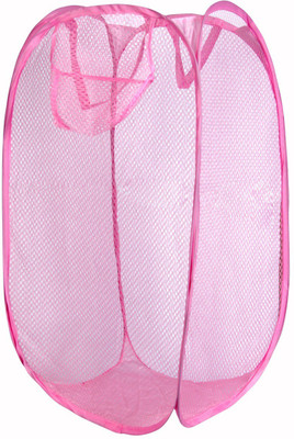 

bajrang Laundry Basket/Bag for storage of Clothes/Toys Large Size (Pink)(01pc.) Laundry Trolley(Pink)