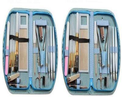 

kviya Set of 2 Portable Make Up Cosmetics Brush Gift Set Tool Kit(18 g, Set of 18)