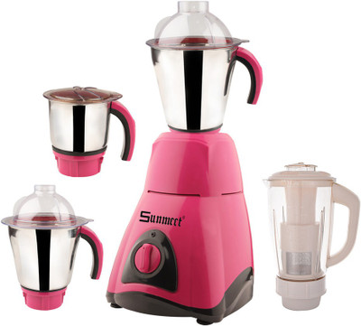 

Sunmeet New_MG16-413MA 1000 W Juicer Mixer Grinder(Pink, 4 Jars)