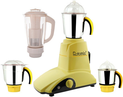 

Rotomix New_MG16-269MA 600 W Juicer Mixer Grinder(Yellow, 4 Jars)
