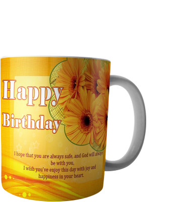

PrintVisa Happy Birthday Ceramic Mug(300 ml), Multicolor