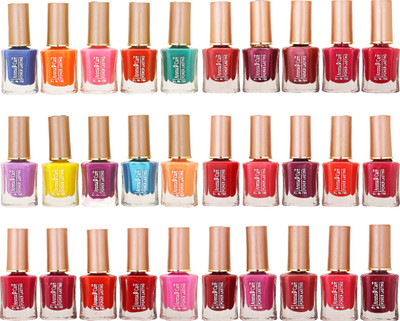 

Aroma Care Wholesale Market Rate Nail Polish Color Lacquer Set Of 30 Pcs (ACHIP014) Blue, Orange, Pink, Red, Green, Purple, Yellow(Pack of 30)