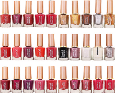 

Aroma Care Wholesale Market Rate Nail Polish Color Lacquer Set Of 30 Pcs (ACHIP070) Pink, Orange, Purple, Golden, Brown, Black, White, Red(Pack of 30)