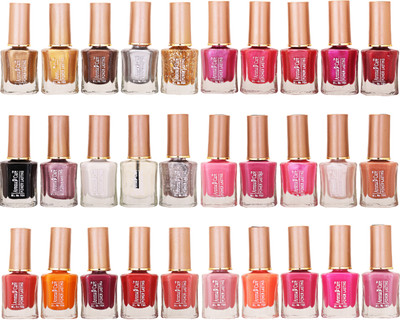 

Aroma Care Wholesale Market Rate Nail Polish Color Lacquer Set Of 30 Pcs (ACHIP082) Golden, Brown, Black, White, Pink, Orange, Peach, Mauve, Red(Pack of 30)