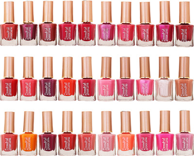

Aroma Care Wholesale Market Rate Nail Polish Color Lacquer Set Of 30 Pcs (ACHIP073) Pink, Orange, Purple, White, Peach, Mauve, Red(Pack of 30)