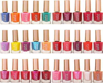 

Aroma Care Wholesale Market Rate Nail Polish Color Lacquer Set Of 30 Pcs (ACHIP016) Blue, Orange, Pink, Red, Green, Purple, Yellow(Pack of 30)