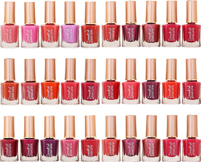 

Aroma Care Wholesale Market Rate Nail Polish Color Lacquer Set Of 30 Pcs (ACHIP053) Peach, Pink, Purple, Red, Orange, Maroon(Pack of 30)