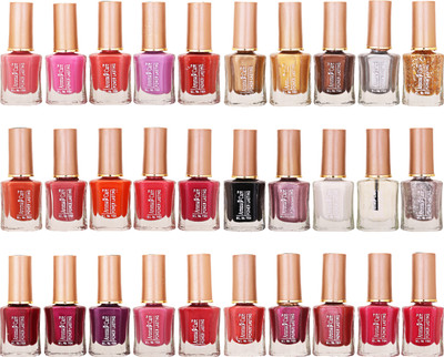 

Aroma Care Wholesale Market Rate Nail Polish Color Lacquer Set Of 30 Pcs (ACHIP060) Peach, Pink, Purple, Red, Orange, Golden, Brown, Black, White, Maroon(Pack of 30)