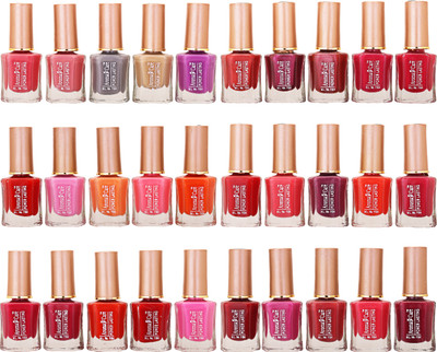 

Aroma Care Wholesale Market Rate Nail Polish Color Lacquer Set Of 30 Pcs (ACHIP035) Peach, Tan, Purple, Red, Pink, Orange, Mauve(Pack of 30)