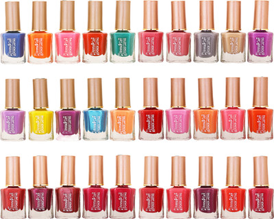 

Aroma Care Wholesale Market Rate Nail Polish Color Lacquer Set Of 30 Pcs (ACHIP02) Blue, Orange, Pink, Red, Green, Purple, Yellow, Tan(Pack of 30)