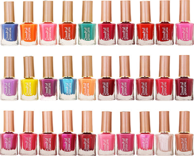 

Aroma Care Wholesale Market Rate Nail Polish Color Lacquer Set Of 30 Pcs (ACHIP020) Blue, Orange, Pink, Red, Green, Purple, Yellow(Pack of 30)