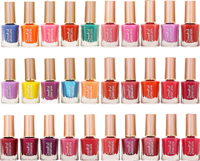 

Aroma Care Wholesale Market Rate Nail Polish Color Lacquer Set Of 30 Pcs (ACHIP012) Blue, Orange, Pink, Red, Green, Purple, Yellow, Peach, Maroon(Pack of 30)