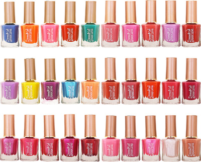 

Aroma Care Wholesale Market Rate Nail Polish Color Lacquer Set Of 30 Pcs (ACHIP011) Blue, Orange, Pink, Red, Green, Purple, Yellow, Peach(Pack of 30)