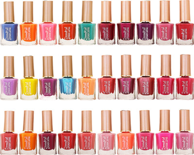 

Aroma Care Wholesale Market Rate Nail Polish Color Lacquer Set Of 30 Pcs (ACHIP028) Blue, Orange, Pink, Red, Green, Purple, Yellow, Maroon, Mauve(Pack of 30)