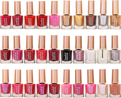 

Aroma Care Wholesale Market Rate Nail Polish Color Lacquer Set Of 30 Pcs (ACHIP075) Orange, Red, Pink, Mauve, Golden, Brown, Black, White(Pack of 30)
