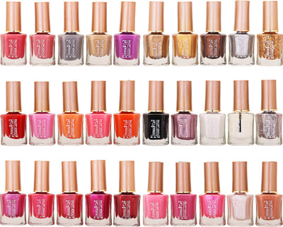 

Aroma Care Wholesale Market Rate Nail Polish Color Lacquer Set Of 30 Pcs (ACHIP044) Peach, Tan, Purple, Red, Pink, Orange, Golden, Brown, Black, White(Pack of 30)