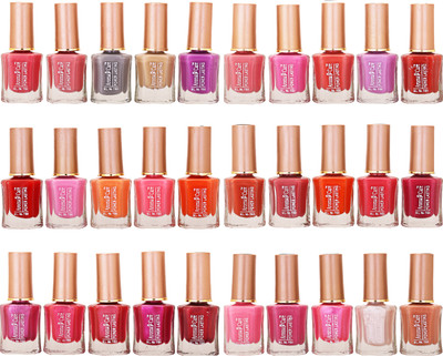 

Aroma Care Wholesale Market Rate Nail Polish Color Lacquer Set Of 30 Pcs (ACHIP032) Peach, Tan, Purple, Red, Pink, Orange(Pack of 30)