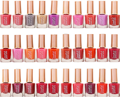

Aroma Care Wholesale Market Rate Nail Polish Color Lacquer Set Of 30 Pcs (ACHIP029) Peach, Tan, Purple, Red, Pink, Orange(Pack of 30)